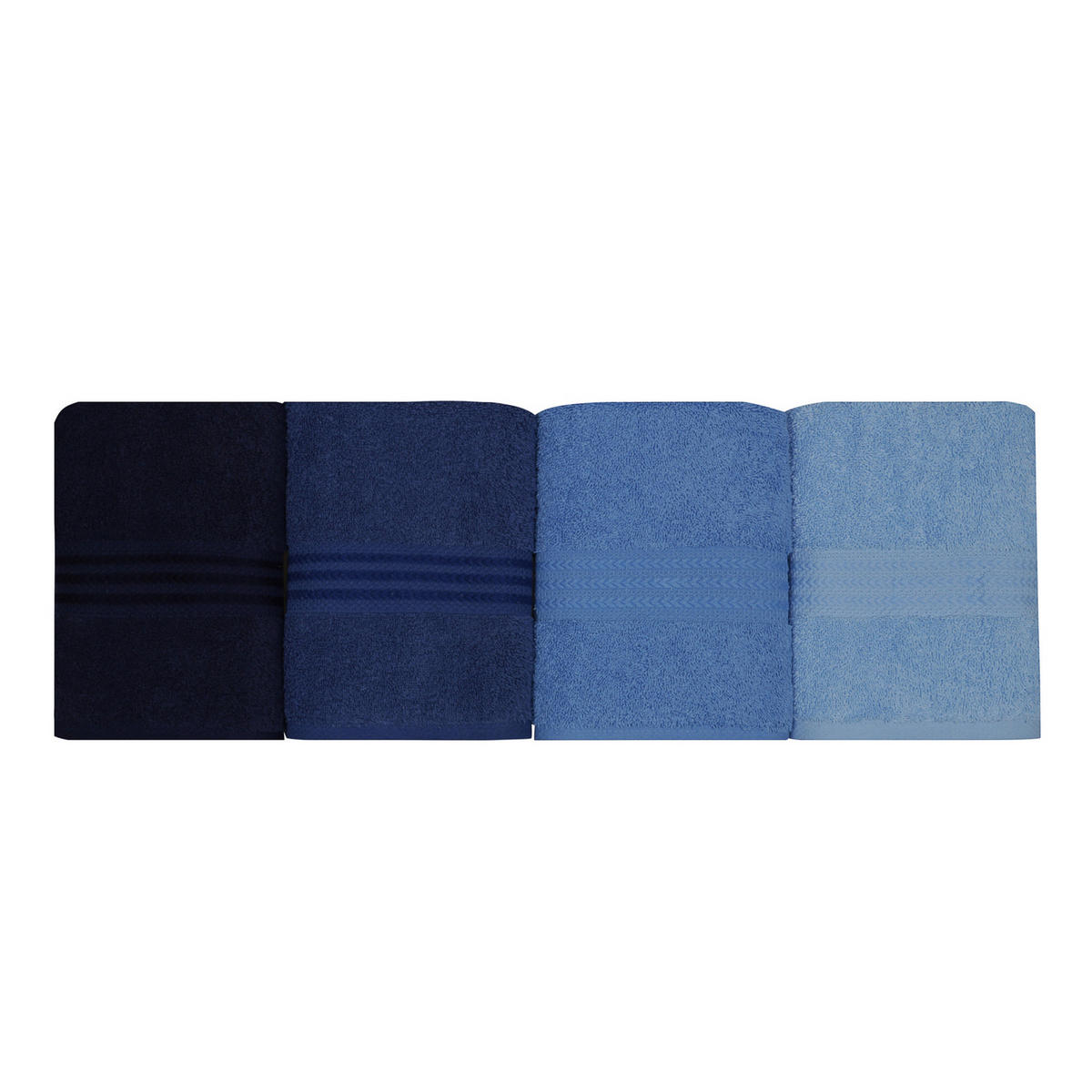 HANDTUCHSET Blau, Hellblau, Dunkelblau  - Blau/Dunkelblau, Basics, Textil (50/90cm)