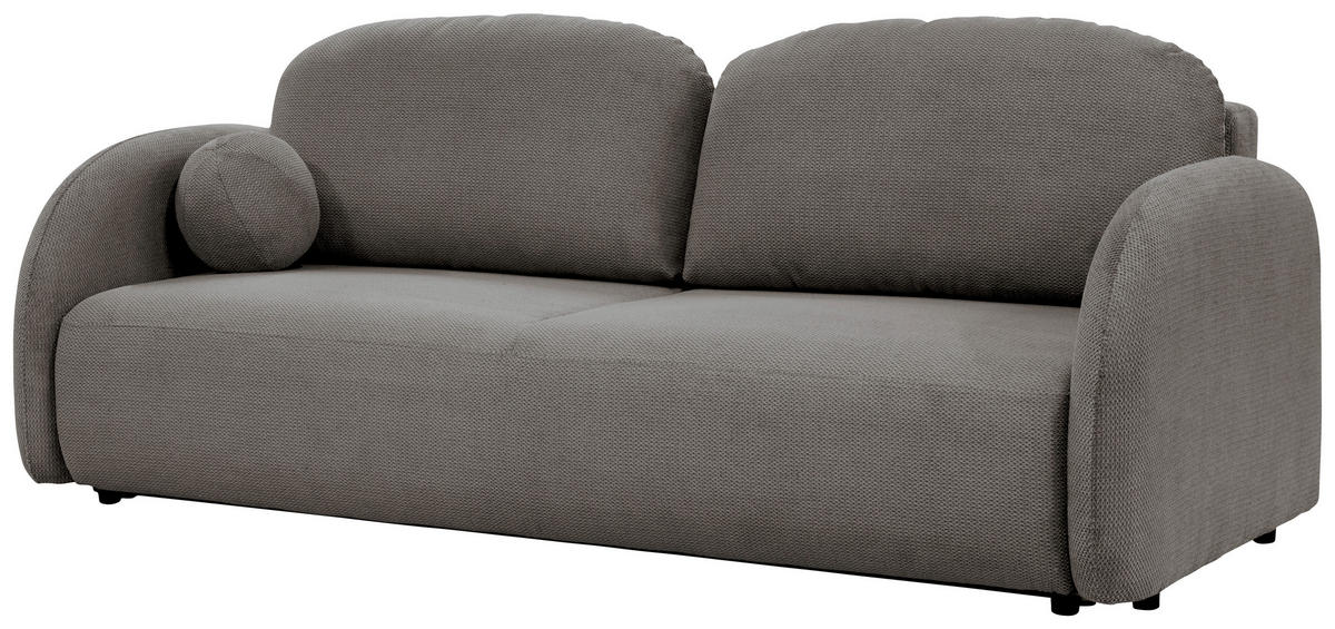 SCHLAFSOFA ROMA  mit Struktur Hellbraun  - Hellbraun/Schwarz, Design, Textil (230/90/105cm) - MID.YOU
