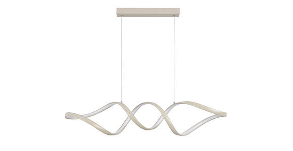 LED-HÄNGELEUCHTE 100/22/120 cm - Sandfarben, Design, Kunststoff/Metall (100/22/120cm) - Novel