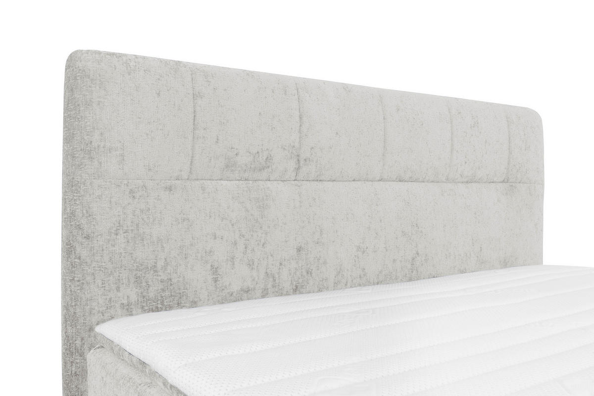 BOXSPRINGBETT 180/200 cm  in Hellgrau  - Hellgrau/Schwarz, Design, Textil/Metall (180/200cm) - Esposa