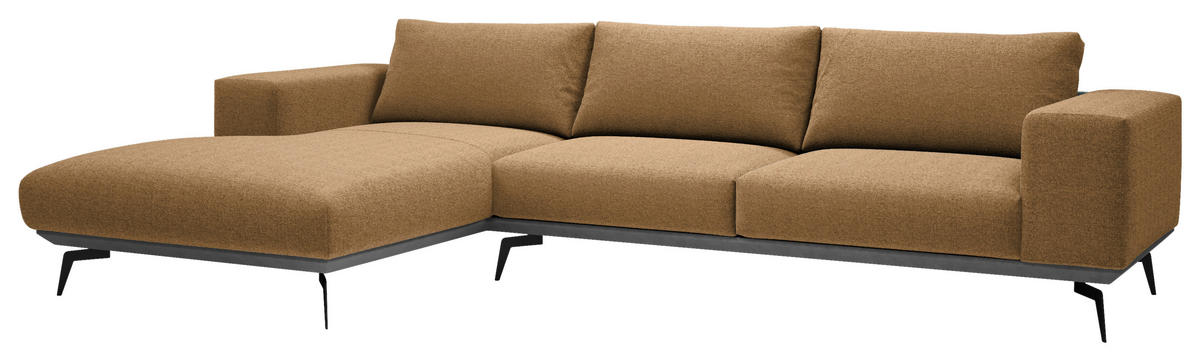 ECKSOFA Rostfarben Chenille  - Rostfarben/Schwarz, Design, Holz/Textil (180/330cm) - MID.YOU