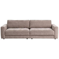 BIGSOFA in Cord Silberfarben  - Silberfarben/Schwarz, Modern, Textil (264/83/126cm) - Trendmanufaktur
