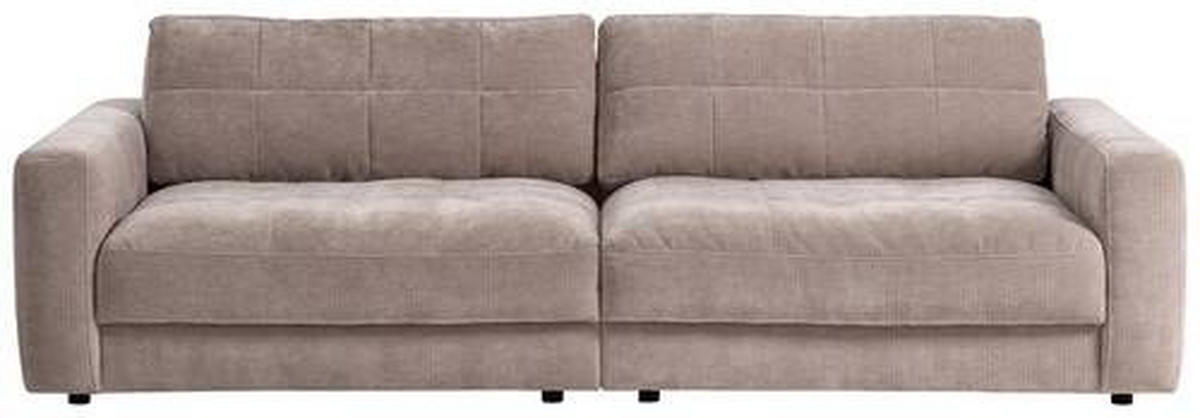BIGSOFA in Cord Silberfarben  - Silberfarben/Schwarz, Modern, Textil (264/83/126cm) - Trendmanufaktur