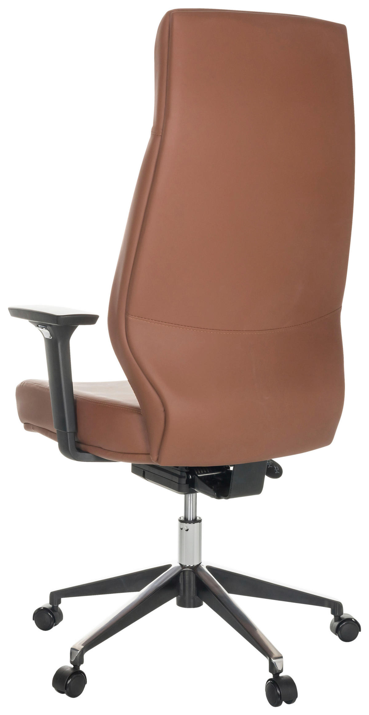 PISARNIŠKI STOL usnje rjava  - črna/rjava, Basics, kovina/umetna masa (68/123-130/68cm) - MID.YOU