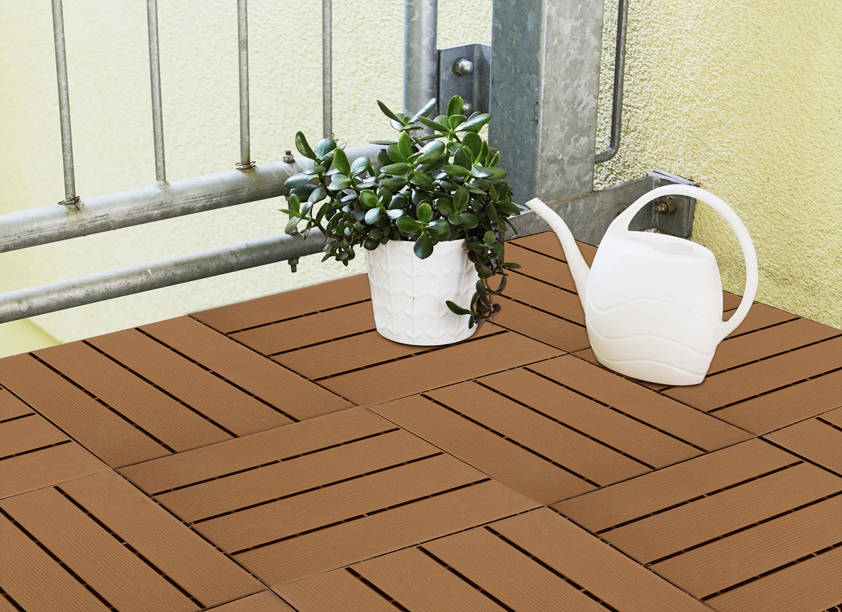 TERRASSENFLIESE Braun  - Braun, Basics, Kunststoff (30/30/2cm)