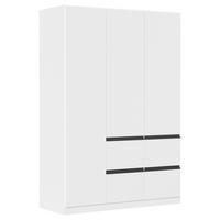 KLEIDERSCHRANK Weiß, Dunkelgrau 3 Tür(en)  - Dunkelgrau/Weiß, Trend, Holzwerkstoff/Kunststoff (136/197/54cm) - Xora