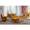 3-SITZER-SOFA in Mikrofaser Currygelb  - Currygelb/Schwarz, Design, Textil/Metall (222/106/99cm) - Xora