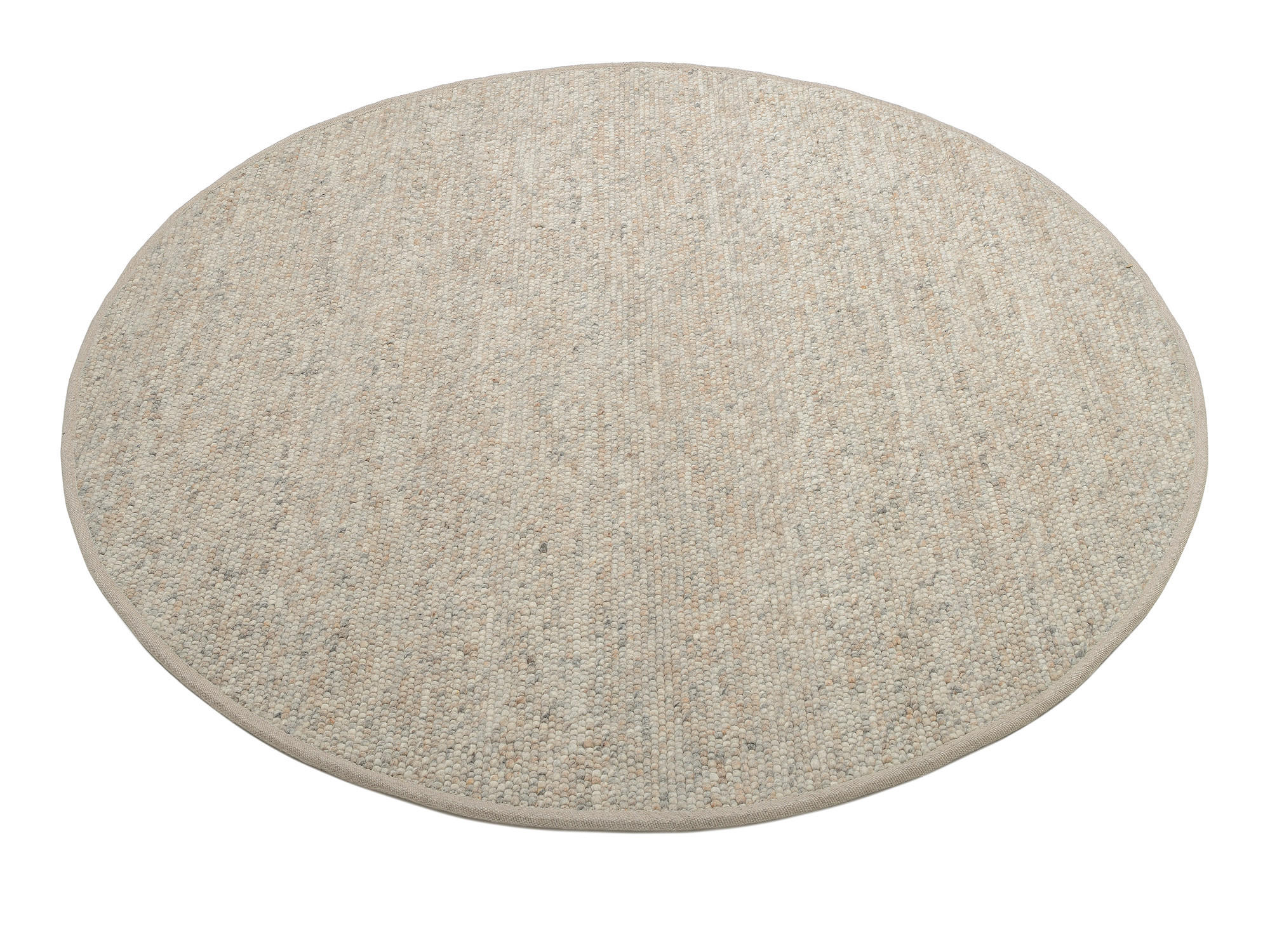 HANDWEBTEPPICH 250 cm Helsinki Naturfarben rund  - Naturfarben, Basics, Textil (250cm) - Linea Natura