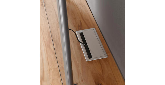 SIDEBOARD Buche massiv geölt Schlammfarben, Buchefarben - Schlammfarben/Edelstahlfarben, Design, Glas/Holz (182/90/47cm) - Valnatura