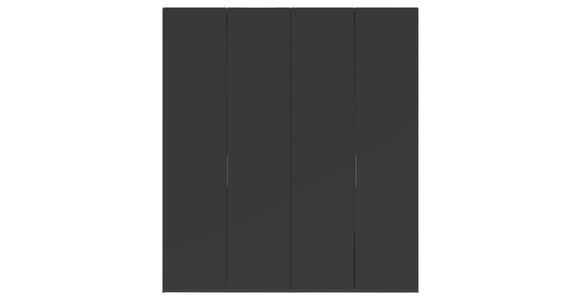 DREHTÜRENSCHRANK 200/223/62 cm 4-türig Anthrazit - Anthrazit/Schwarz, KONVENTIONELL, Glas/Holzwerkstoff (200/223/62cm) - Novel