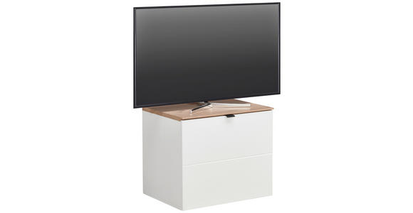 TV-ELEMENT Weiß, Eiche Artisan 60/62/44 cm - Schwarz/Weiß, MODERN, Holzwerkstoff/Metall (60/62/44cm) - Hom`in