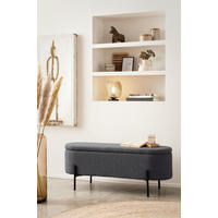 BETTBANK Bouclé Anthrazit  - Anthrazit/Schwarz, MODERN, Textil/Metall (110/44/40cm) - Livetastic