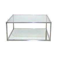 COUCHTISCH Sicherheitsglas, Klarglas, Spiegelglas 80/80/35 cm quadratisch Chromfarben  - Chromfarben, Design, Glas/Metall (80/80/35cm) - MID.YOU