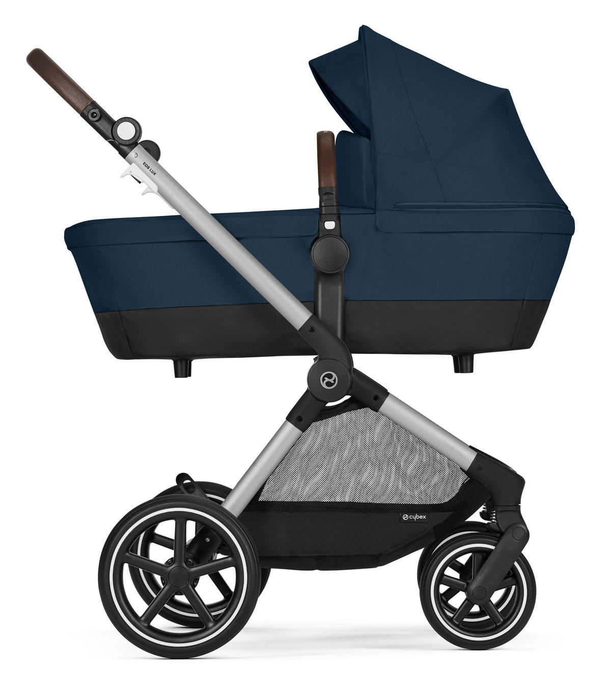 KINDERWAGENSET Eos Lux  - Silberfarben/Dunkelblau, Basics, Textil/Metall (85/61/116cm) - Cybex