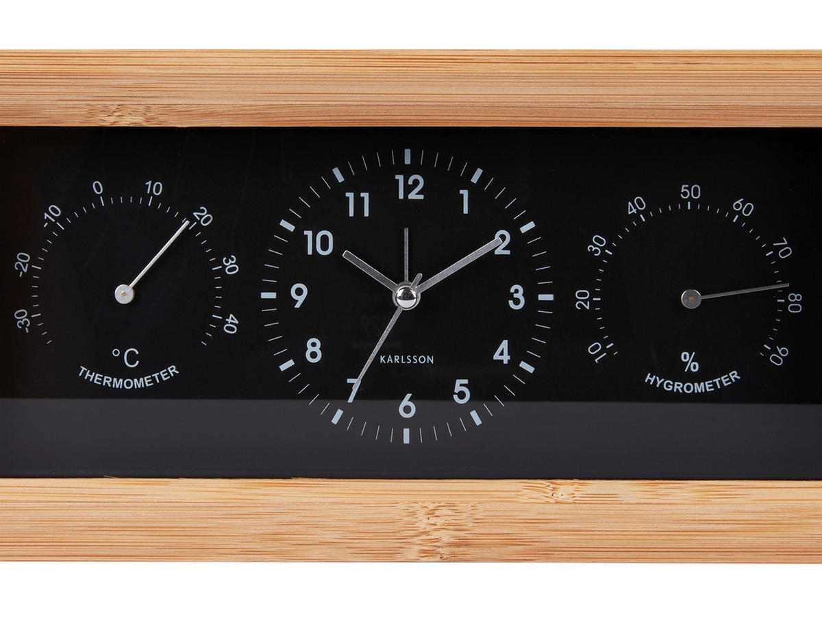 WECKER   - Schwarz, Basics, Holz (26/13/13cm) - Karlsson