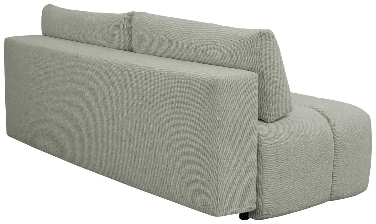 BOXSPRINGSOFA in Chenille Greige  - Greige/Schwarz, MODERN, Kunststoff/Textil (210/72/105cm) - Cantus