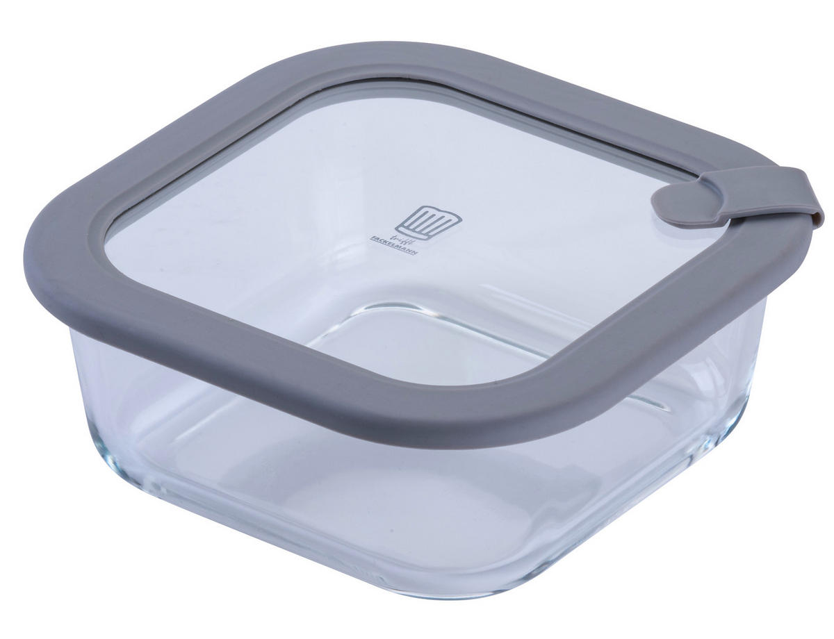 VORRATSDOSE Chefkoch 800 L  - Transparent/Hellgrau, Basics, Glas (800ml) - Chefkoch+Fackelmann