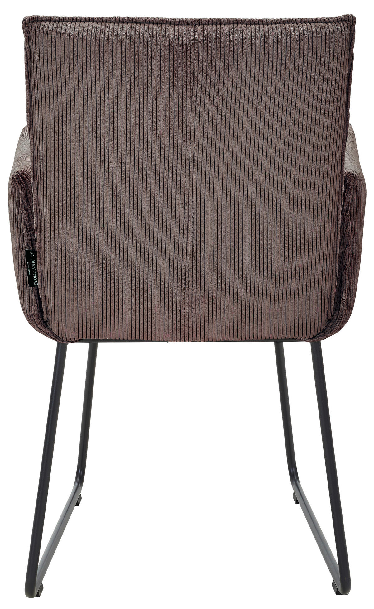 ARMLEHNSTUHL  in Eisen Feincord  - Taupe/Schwarz, Design, Textil/Metall (59/87/62cm) - Johann Jakob