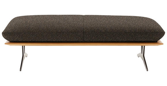 HOCKERBANK in Holz, Textil Dunkelbraun - Dunkelbraun/Schwarz, Design, Holz/Textil (150/43/60cm) - Dieter Knoll