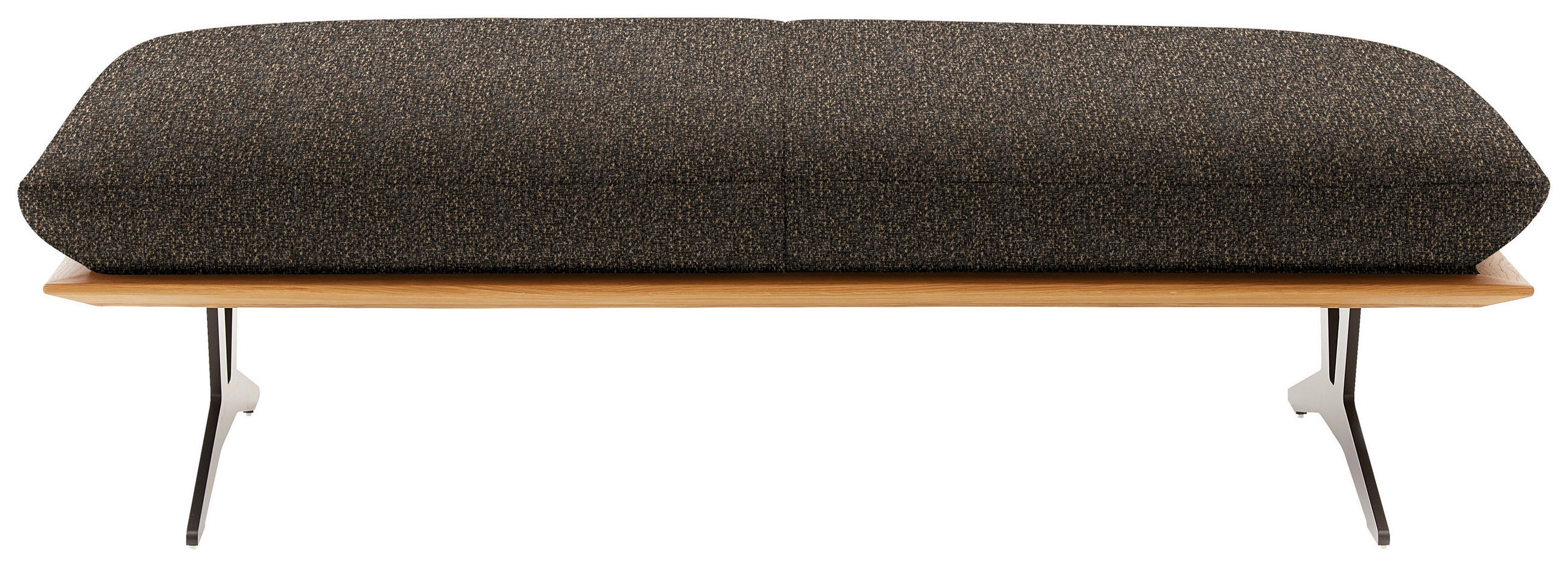 HOCKERBANK in Holz, Textil Dunkelbraun  - Dunkelbraun/Schwarz, Design, Holz/Textil (150/43/60cm) - Dieter Knoll