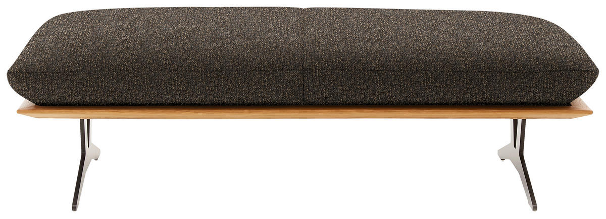 HOCKERBANK in Holz, Textil Dunkelbraun  - Dunkelbraun/Schwarz, Design, Holz/Textil (150/43/60cm) - Dieter Knoll