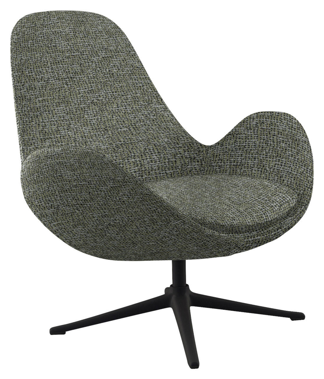 SESSEL in Chenille Dunkelgrün  - Dunkelgrün/Schwarz, Design, Textil/Metall (88/89/80cm) - home24