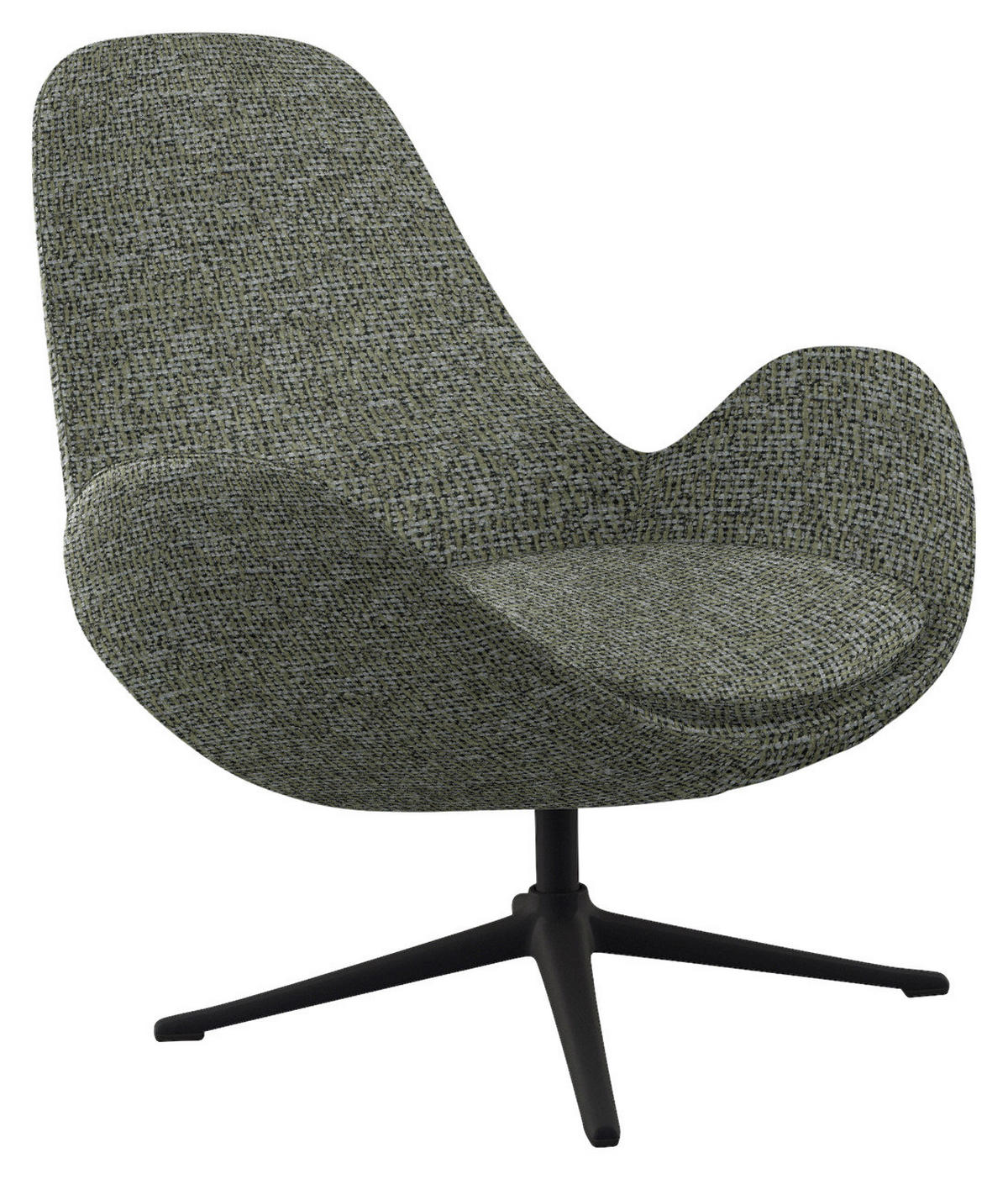 SESSEL in Chenille Dunkelgrün  - Dunkelgrün/Schwarz, Design, Textil/Metall (88/89/80cm) - home24