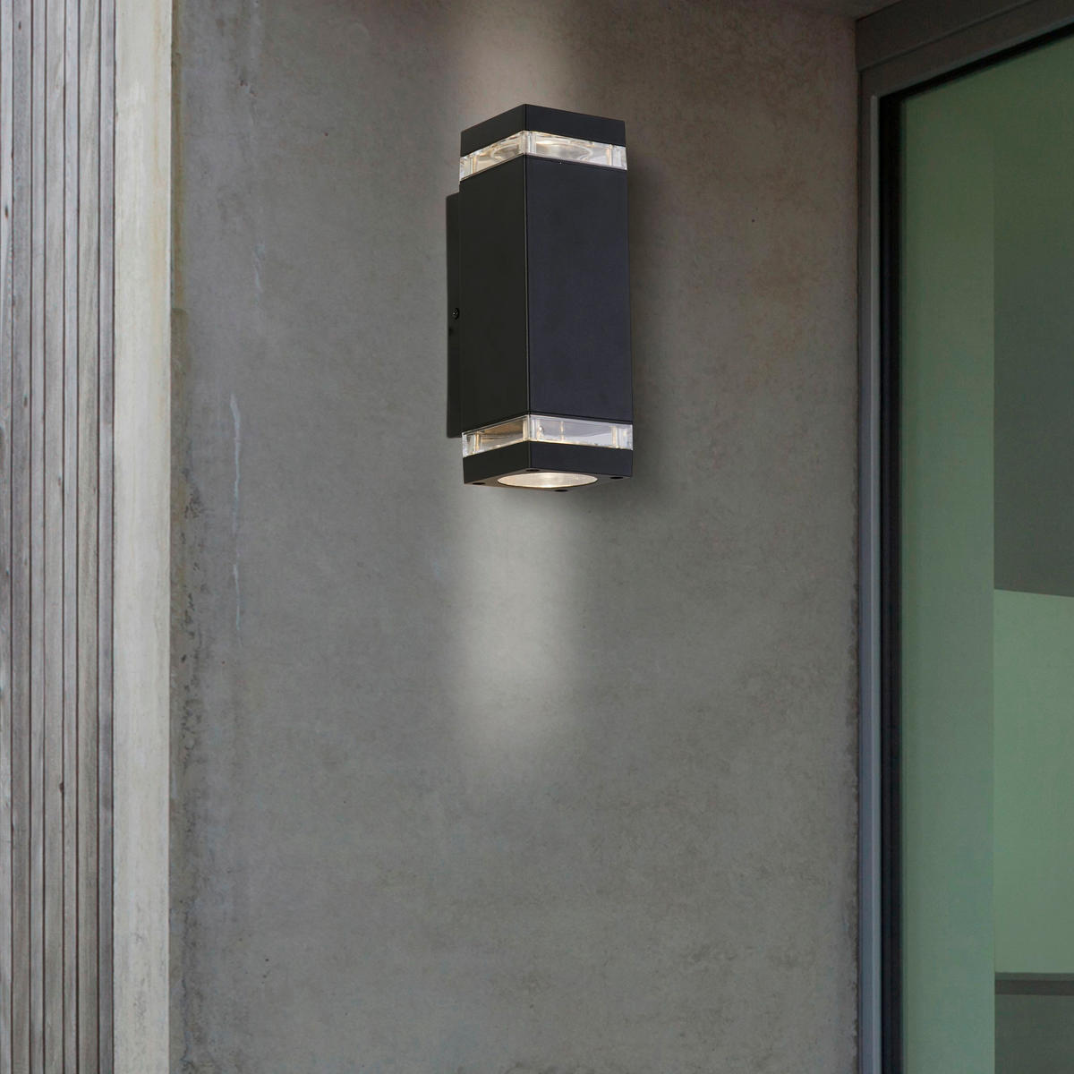 AUSSENWANDLEUCHTE Houston 8/11/23 cm  - Klar/Schwarz, Design, Kunststoff/Metall (8/11/23cm)