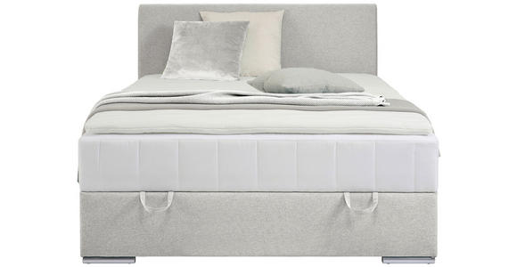 BOXBETT 140/200 cm in Ecru - Chromfarben/Ecru, KONVENTIONELL, Kunststoff/Textil (140/200cm) - Carryhome