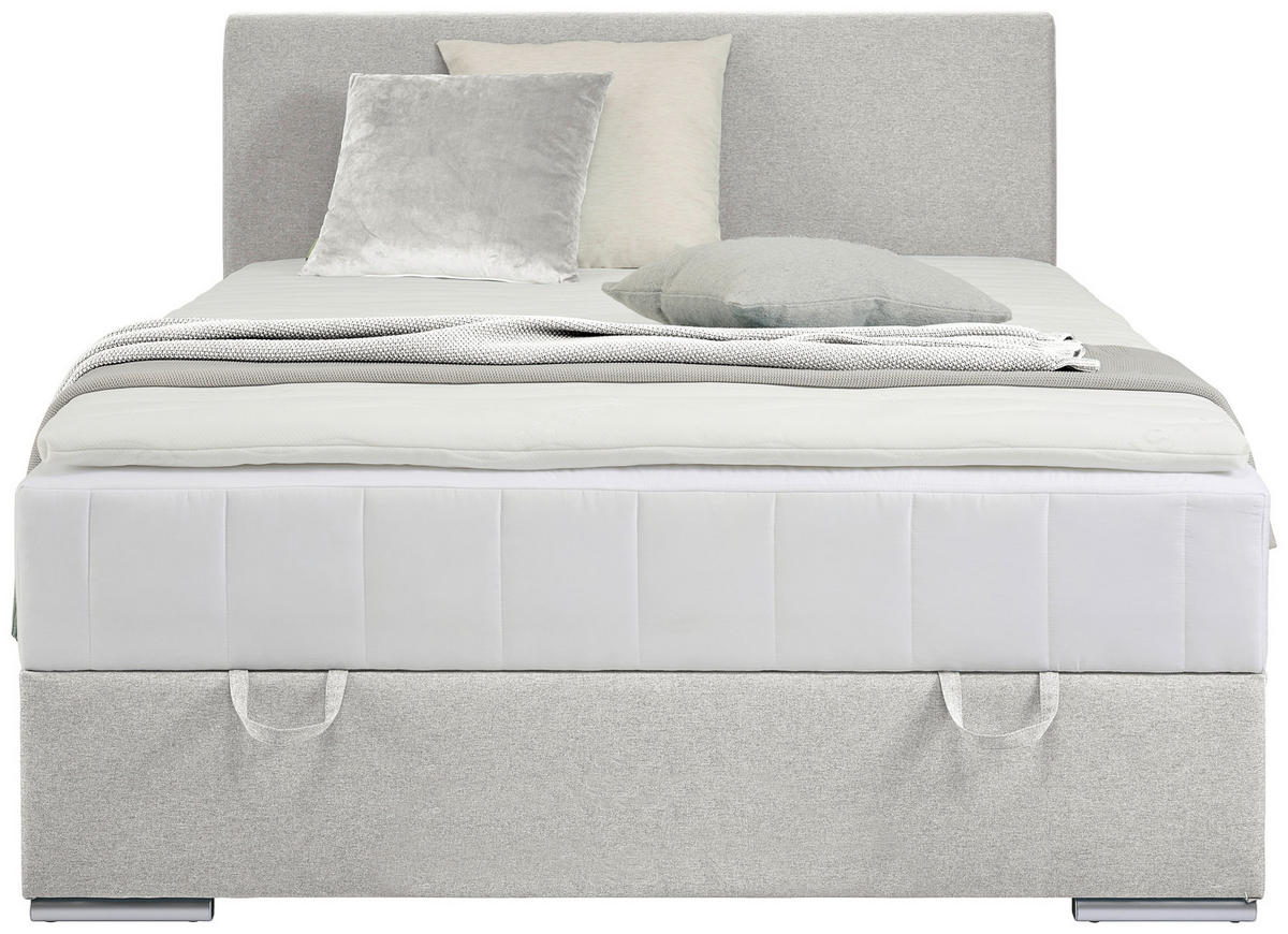 BOXBETT 140/200 cm  in Ecru  - Chromfarben/Ecru, KONVENTIONELL, Kunststoff/Textil (140/200cm) - Boxxx