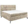 BOXSPRINGBETT 160/200 cm  in Hellbraun  - Hellbraun/Schwarz, Design, Textil/Metall (160/200cm) - Esposa