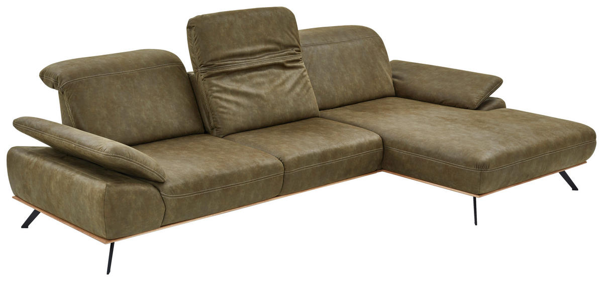 ROHOVÁ SEDACIA SÚPRAVA, textil, zelená - čierna/zelená, Natur, kov/drevo (322/201cm) - Beldomo System