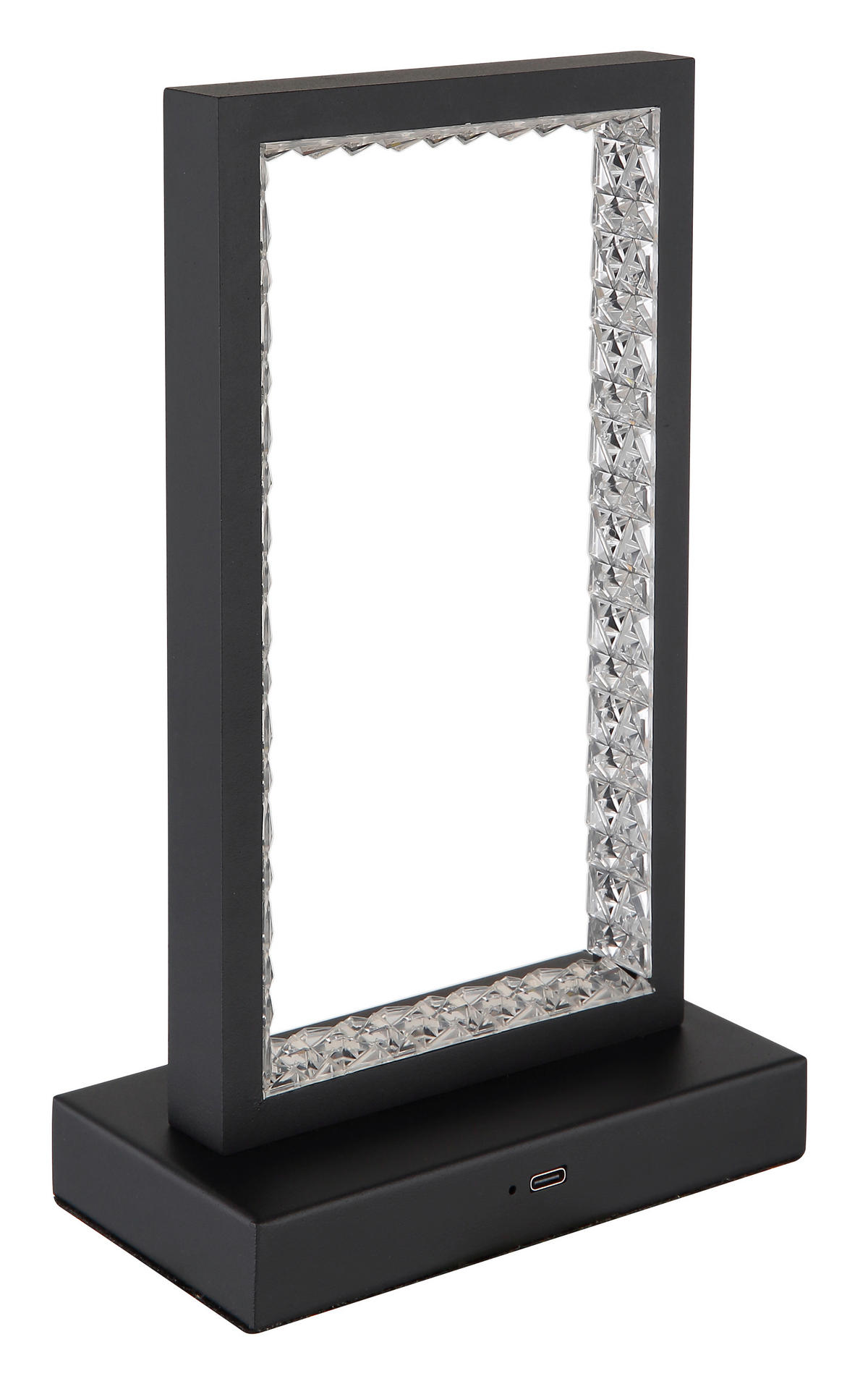 AKKU-TISCHLEUCHTE 14/7,5/23 cm  - Klar/Schwarz, Design, Kunststoff/Metall (14/7,5/23cm) - Globo