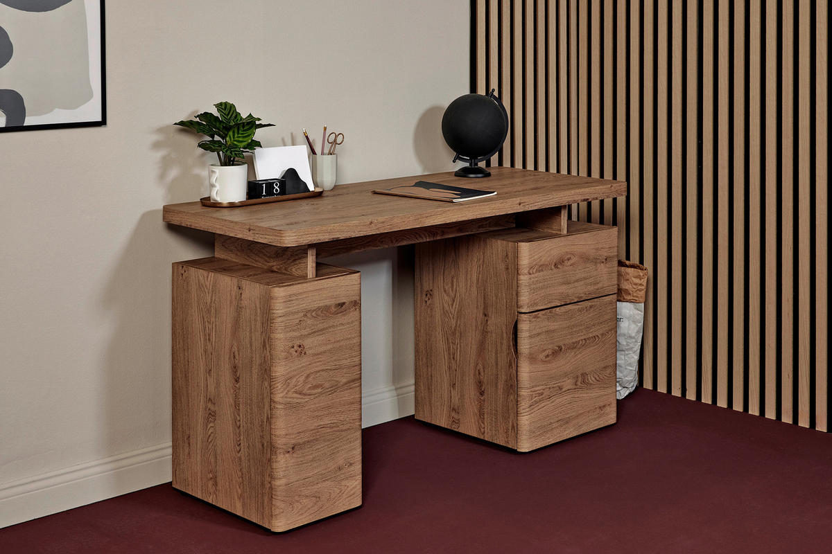 SCHREIBTISCH 135/55/76 cm  in Eichefarben  - Eichefarben, Modern, Holzwerkstoff (135/55/76cm) - MID.YOU