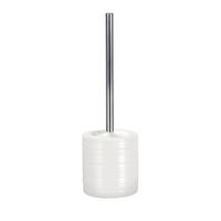 WC-BÜRSTENGARNITUR in Metall  Kunststoff   - Weiss/Silberfarben, Design, Keramik/Kunststoff (10,8/38cm) - Kleine Wolke