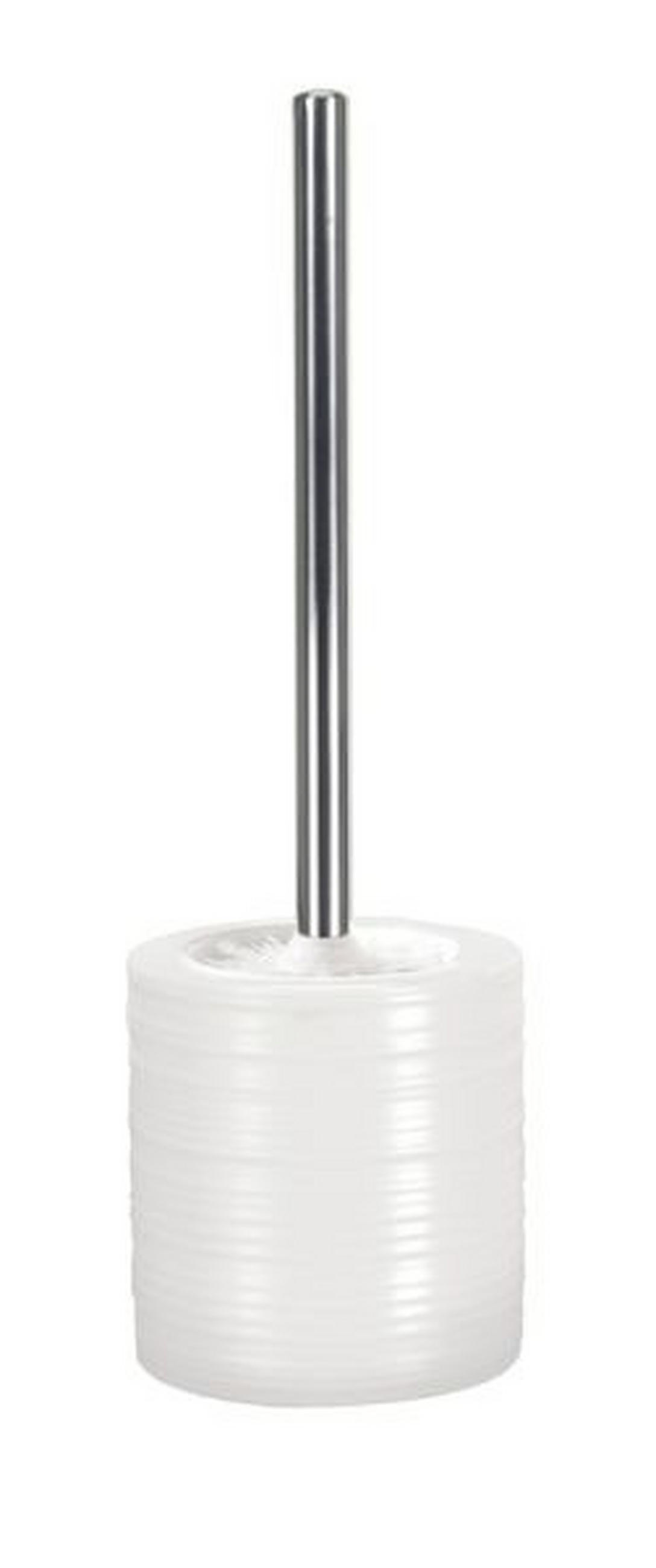 WC-BÜRSTENGARNITUR in Metall  Kunststoff   - Weiss/Silberfarben, Design, Keramik/Kunststoff (10,8/38cm) - Kleine Wolke