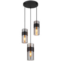 ZÁVĚSNÉ SVÍTIDLO, 34/150 cm  - černá, Design, kov/textil (34/150cm) - Globo