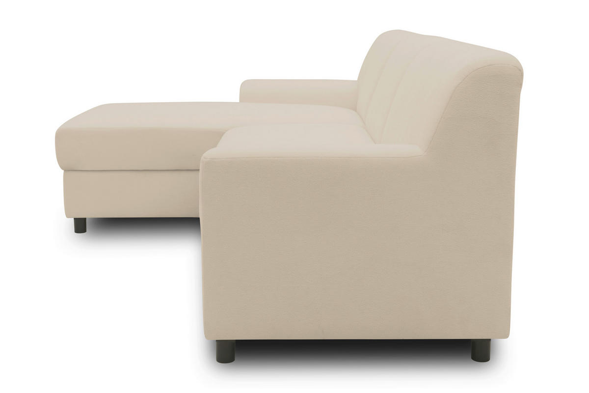 ECKSOFA CAPRI 2 Beige Mikrofaser Zierkissen  - Beige/Schwarz, Basics, Kunststoff/Textil (146/241cm) - MID.YOU