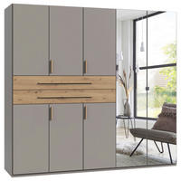 KLEIDERSCHRANK 225/208/65 cm,  in Sahara, Eiche Artisan, 8 Tür(en)  - Eiche Artisan/Sahara, Design, Glas/Holzwerkstoff (225/208/58cm) - Boxxx