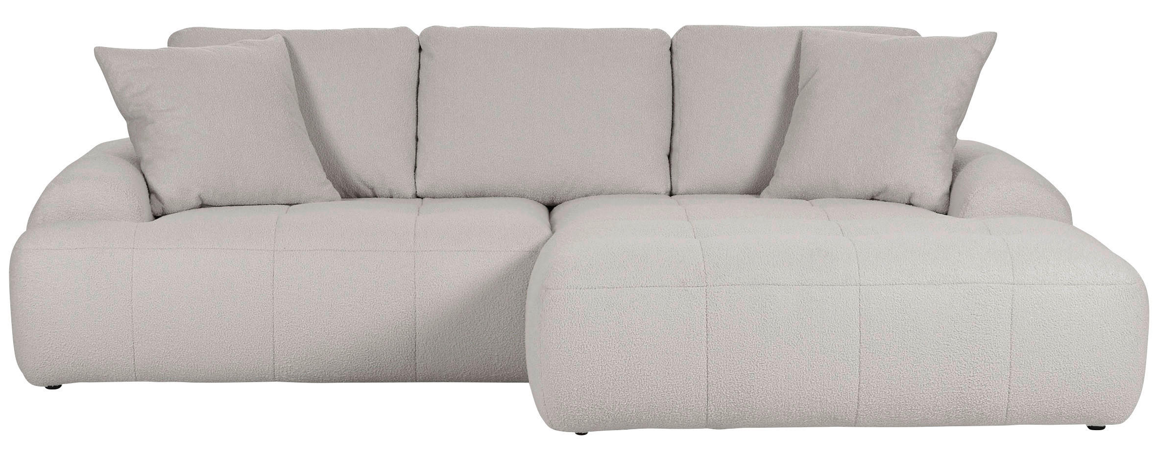 ECKSOFA Schlammfarben Flachgewebe  - Schlammfarben/Schwarz, KONVENTIONELL, Kunststoff/Textil (286/195cm) - Carryhome