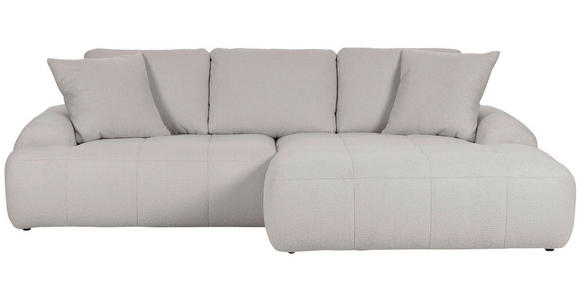 ECKSOFA Schlammfarben Flachgewebe  - Schlammfarben/Schwarz, KONVENTIONELL, Kunststoff/Textil (286/195cm) - Carryhome