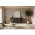 SIDEBOARD  166/76,3/41,5 cm 3 Schublade(n)  - Schwarz/Grau, Design, Glas/Holzwerkstoff (166/76,3/41,5cm) - Novel