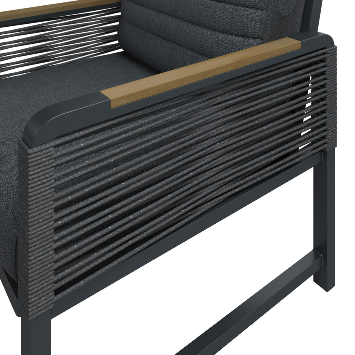 LOUNGE FOTELJA  tamno siva   - tamno siva/smeđa, Moderno, metal/tekstil (64/72/73cm) - Ambia Garden