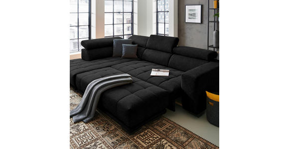 ECKSOFA  in Mikrofaser Anthrazit  207/301 cm  - Anthrazit/Schwarz, Design, Textil/Metall (207/301cm) - Xora