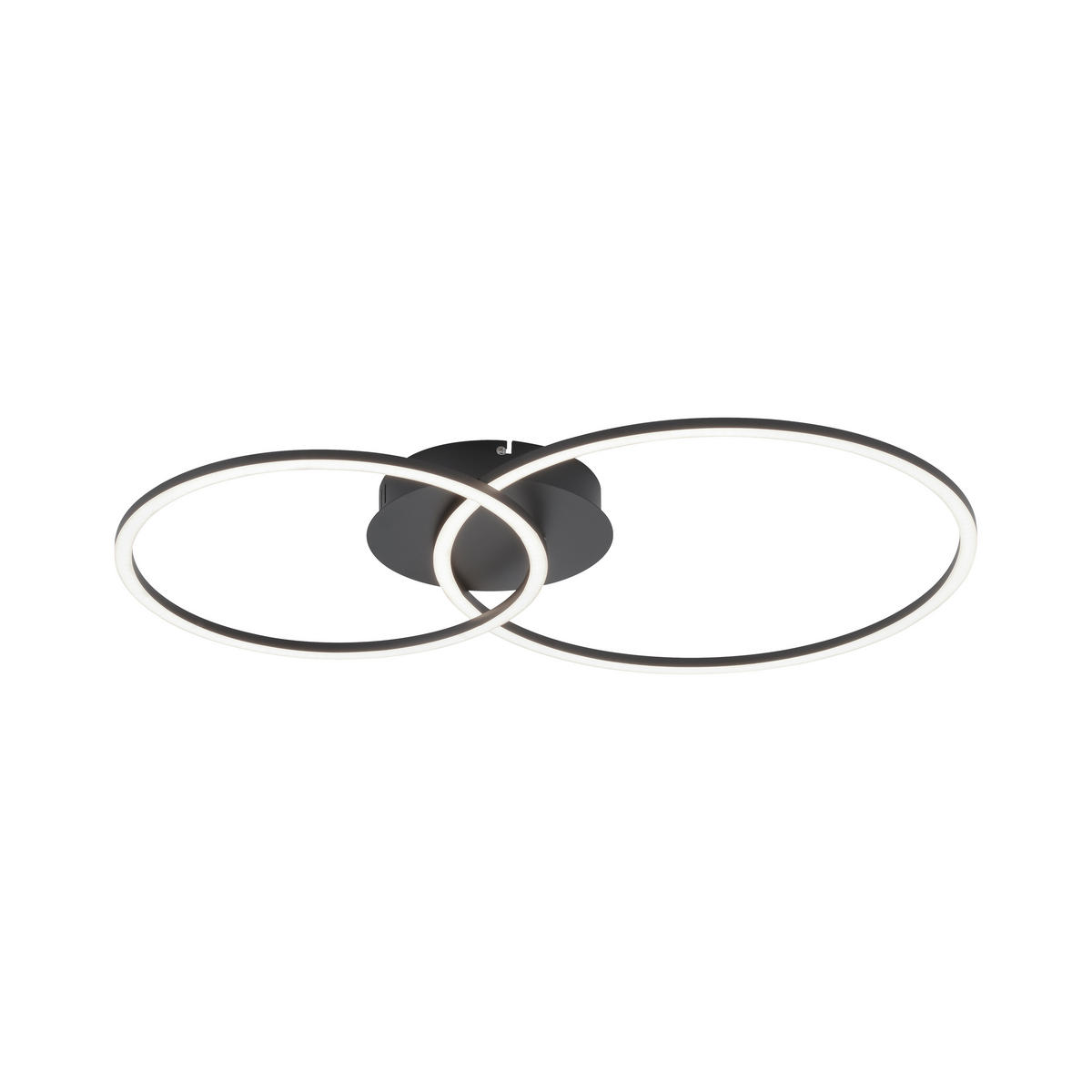LED-DECKENLEUCHTE Ivanka 70/44/6,8 cm   - Schwarz, Design, Kunststoff/Metall (70/44/6,8cm)