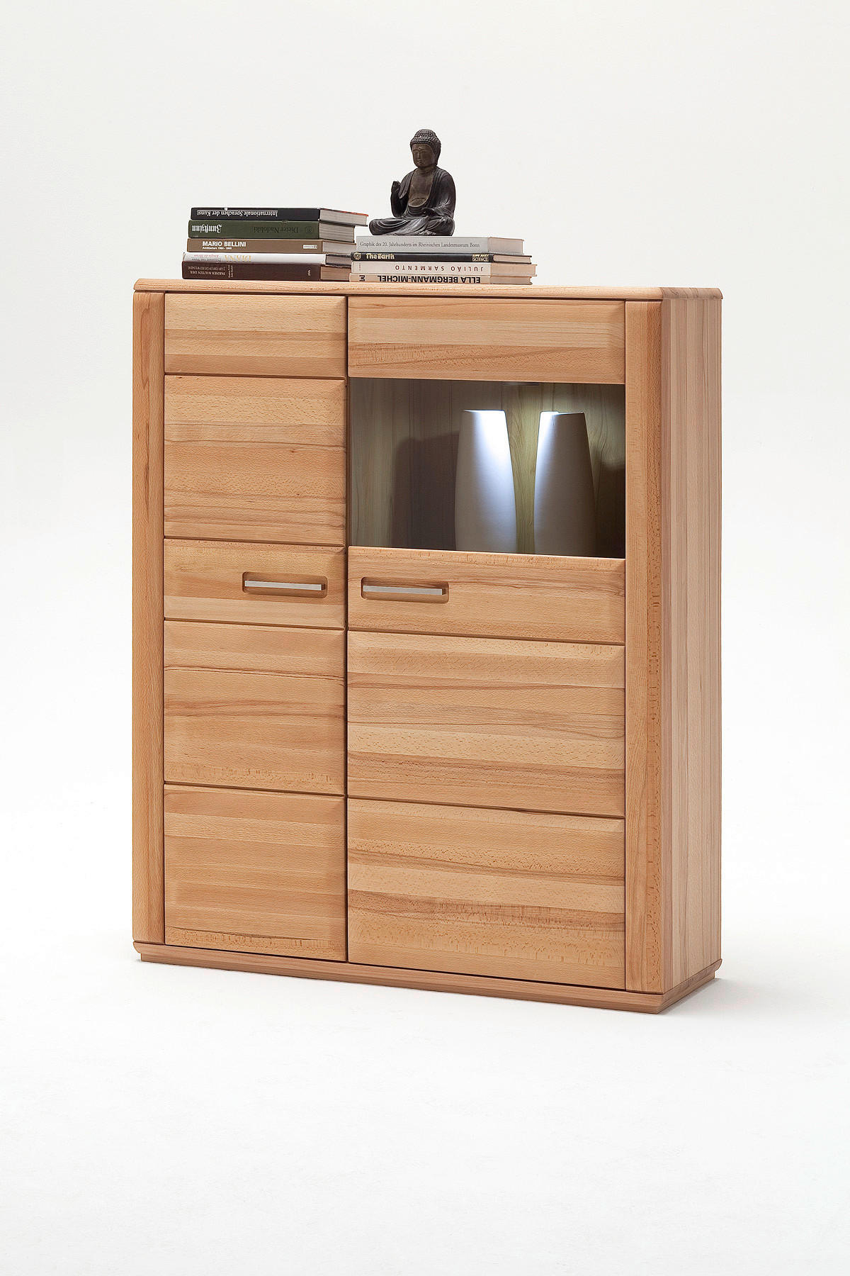 OBÝVACIA STENA jadrový buk farba buka - farba buka/strieborná, Design, kov/drevo (300/176/51cm) - Livetastic