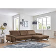 ECKSOFA Rivello in Echtleder Braun  328/193 cm  - Schwarz/Braun, Design, Leder/Metall (328/193cm) - Dieter Knoll