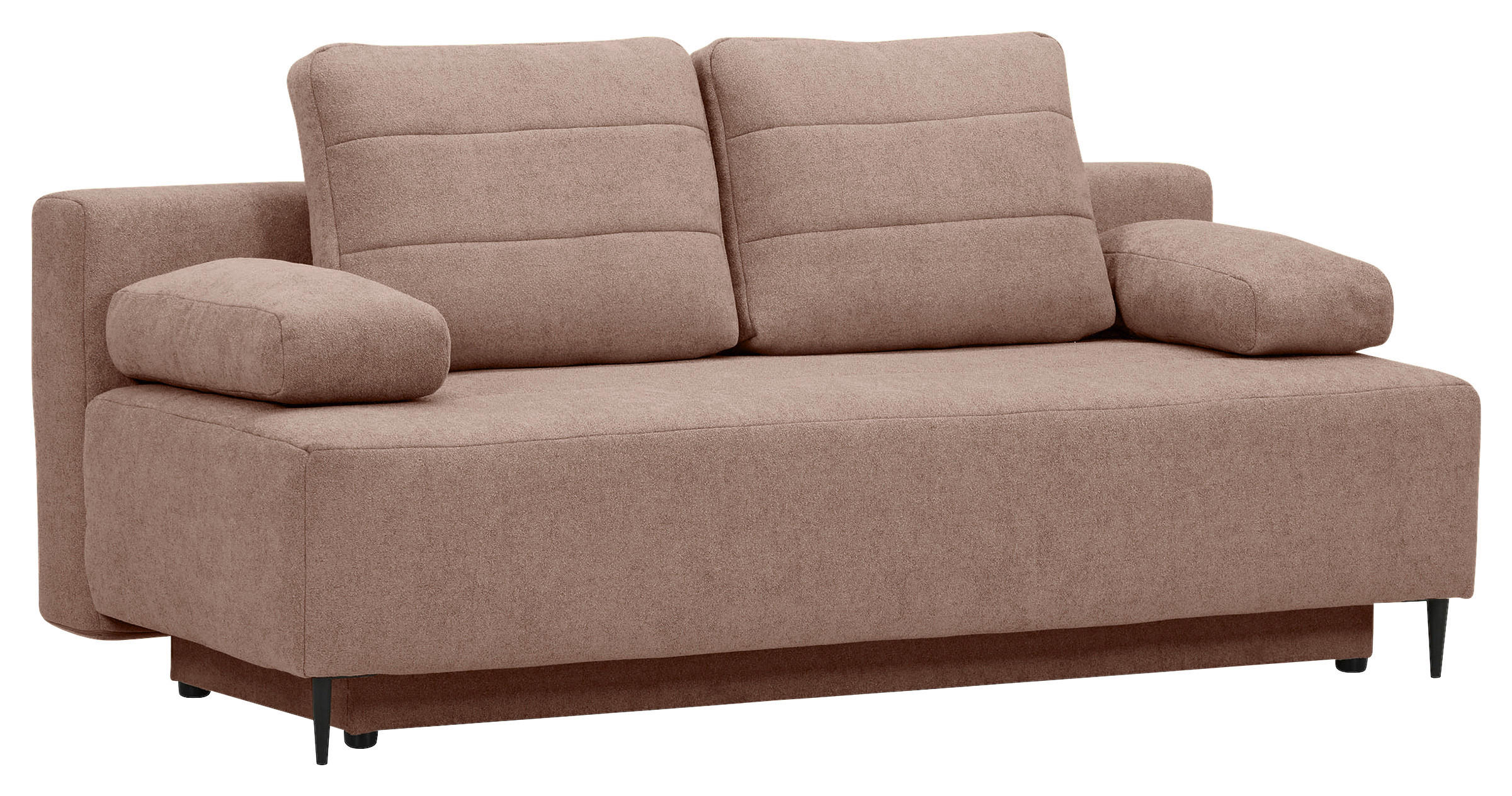 SCHLAFSOFA in Flachgewebe Hellbraun  - Hellbraun/Schwarz, KONVENTIONELL, Textil/Metall (197/75/100cm) - Carryhome