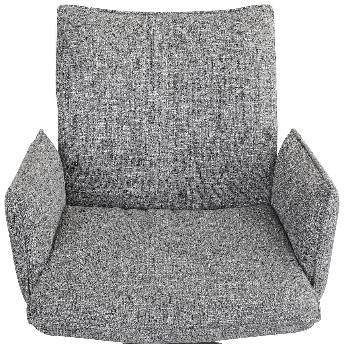 ARMLEHNSTUHL  Sitzfläche 360° drehbar, automatische Rückholfunktion Webstoff  Grau, Edelstahlfarben  - Edelstahlfarben/Grau, Design, Textil/Metall (60,5/87/61,5cm) - Novel