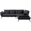 ECKSOFA in Flachgewebe Anthrazit  - Anthrazit/Schwarz, Design, Textil/Metall (310/250cm) - Moderano